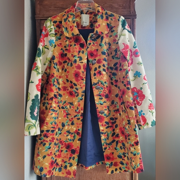 ANTHROPOLOGIE ELEVENSES LEOPARDLILY CAR COAT SWING JACKET US 10 EXCELLENT! - Picture 3 of 16